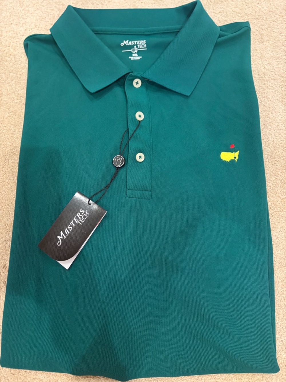 Masters Tech Green Polo with Logo Embroidery